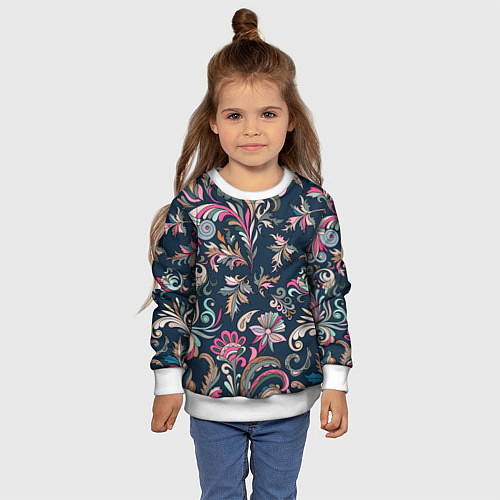 Детский свитшот Холодная хохлома / 3D-Белый – фото 4