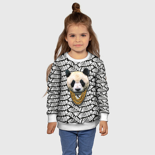 Детский свитшот Panda Look / 3D-Белый – фото 4