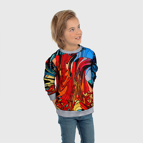 Детский свитшот Abstract color pattern Fashion 2022 / 3D-Меланж – фото 3