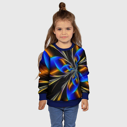 Детский свитшот Neon vanguard pattern Fashion 2023 / 3D-Синий – фото 4