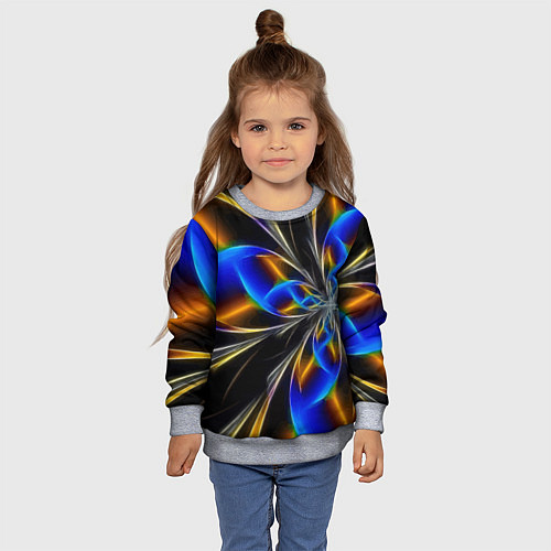 Детский свитшот Neon vanguard pattern Fashion 2023 / 3D-Меланж – фото 4