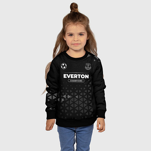 Детский свитшот Everton Форма Champions / 3D-Черный – фото 4