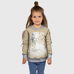 Свитшот детский Античная история, цвет: 3D-меланж — фото 2