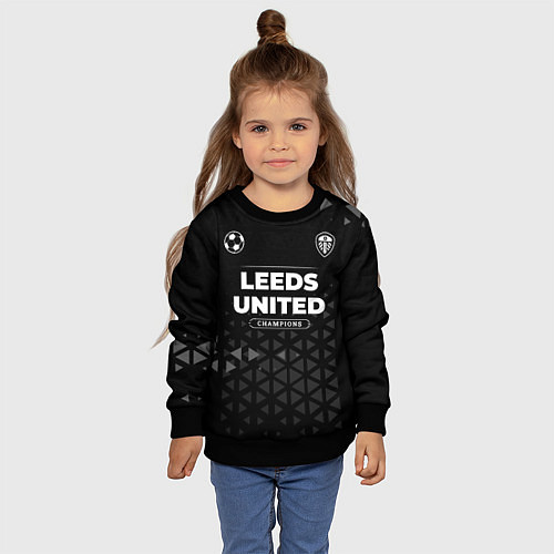 Детский свитшот Leeds United Форма Champions / 3D-Черный – фото 4