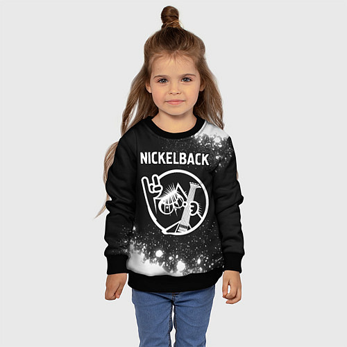 Детский свитшот Nickelback КОТ Брызги / 3D-Черный – фото 4