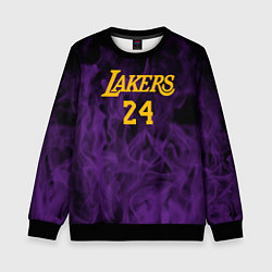 Свитшот детский Lakers 24 фиолетовое пламя, цвет: 3D-черный