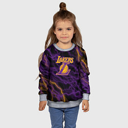 Свитшот детский Лейкерс Lakers яркие молнии, цвет: 3D-меланж — фото 2