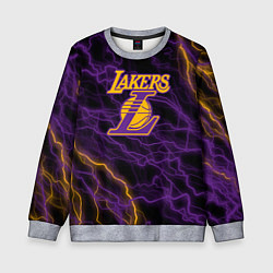 Свитшот детский Лейкерс Lakers яркие молнии, цвет: 3D-меланж