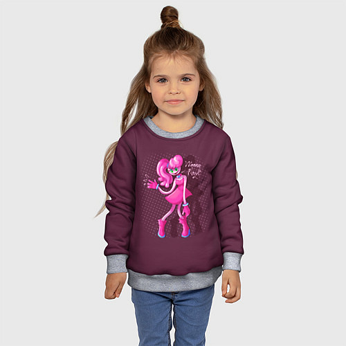 Детский свитшот POPPY PLAYTIME МАМА ДЛИННЫЕ НОГИ MOMMY LONG LEGS / 3D-Меланж – фото 4