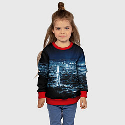 Свитшот детский Ночной город night city, цвет: 3D-красный — фото 2