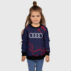 Свитшот детский Символ AUDI на фоне грозы, цвет: 3D-черный — фото 2
