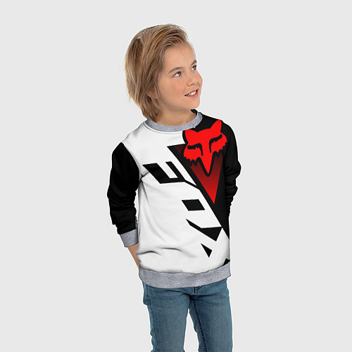 Детский свитшот MOTO FOX - Мотокросс / 3D-Меланж – фото 3