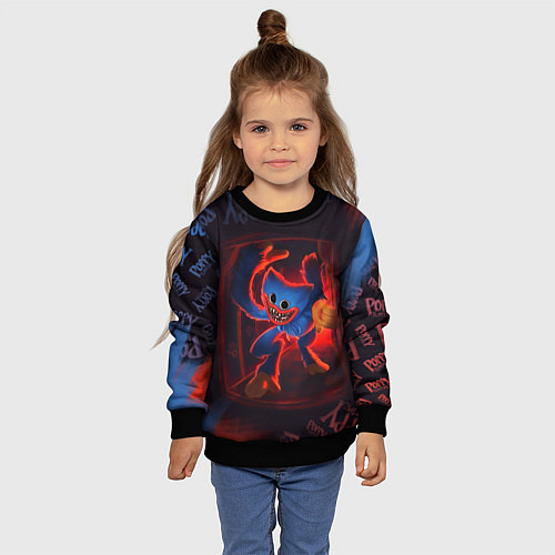 Детский свитшот HuggyWuggy PP / 3D-Черный – фото 4