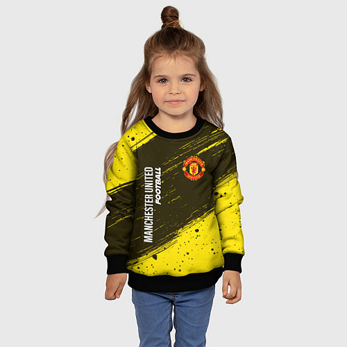 Детский свитшот MANCHESTER UNITED Football - Краска / 3D-Черный – фото 4