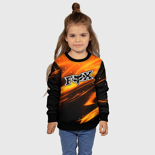 Детский свитшот FOX RACING - ФОКС СИЯНИЕ / 3D-Черный – фото 4