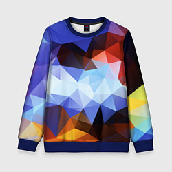 Свитшот детский Абстрактный цветной узор из треугольников Abstract, цвет: 3D-синий