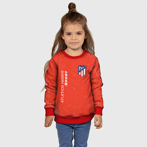 Детский свитшот АТЛЕТИКО Atletico Madrid Sport Гранж / 3D-Красный – фото 4