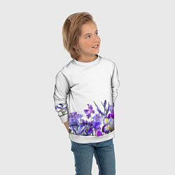Свитшот детский Любимые Ирисы, цвет: 3D-белый — фото 2
