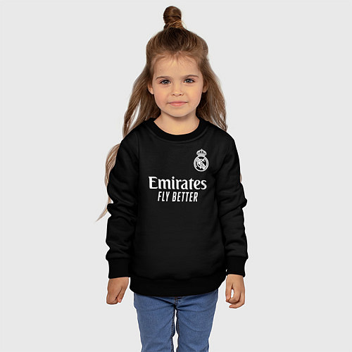 Детский свитшот Real Madrid Vinicius Jr Реал Мадрид Винисиус / 3D-Черный – фото 4
