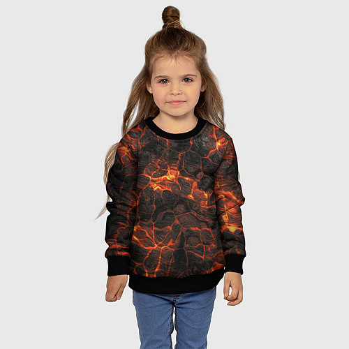 Детский свитшот Лавовый камень / 3D-Черный – фото 4