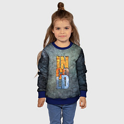 Свитшот детский IN COLD logo on a gray background, цвет: 3D-синий — фото 2
