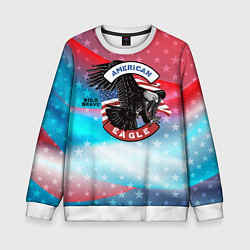 Свитшот детский Американский орел USA, цвет: 3D-белый