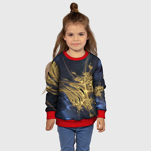 Детский свитшот Фрактальная футуристическая композиция Абстракция / 3D-Красный – фото 4