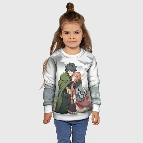 Детский свитшот НАОФУМИ И РАФТАЛИЯ ВОСХОЖДЕНИЕ ГЕРОЯ ЩИТА / 3D-Белый – фото 4