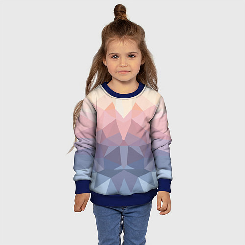 Детский свитшот Полигональная свежесть 2022 / 3D-Синий – фото 4