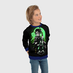 Свитшот детский КЛИНОК, РАССЕКАЮЩИЙ ДЕМОНОВ ТАНДЖИРО КАМАДО, цвет: 3D-синий — фото 2