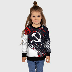 Свитшот детский USSR - СССР - СЕРП И МОЛОТ - КРАСКА, цвет: 3D-черный — фото 2