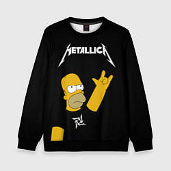 Свитшот детский Metallica Гомер Симпсон рокер, цвет: 3D-черный