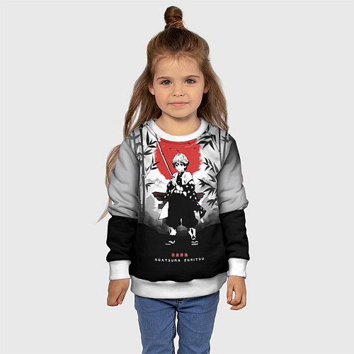 Детский свитшот ЗЕНИЦУ КЛИНОК, РАССЕКАЮЩИЙ ДЕМОНОВ / 3D-Белый – фото 4