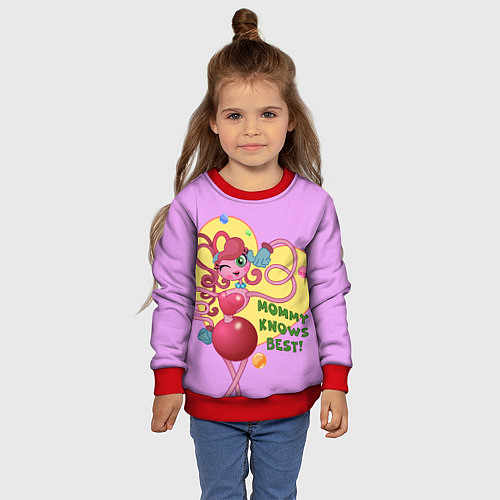 Детский свитшот Mommy knows best / 3D-Красный – фото 4