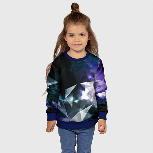 Детский свитшот Алмазные треугольники / 3D-Синий – фото 4