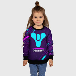 Свитшот детский Символ Destiny в неоновых цветах на темном фоне, цвет: 3D-черный — фото 2