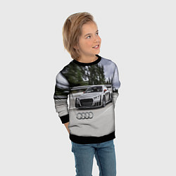 Свитшот детский Ауди на скоростном шоссе Audi on the expressway, цвет: 3D-черный — фото 2
