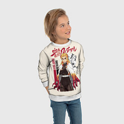 Свитшот детский КЛИНОК, РАССЕКАЮЩИЙ ДЕМОНОВ РЕНГОКУ, цвет: 3D-белый — фото 2
