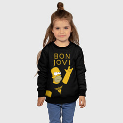 Свитшот детский Bon Jovi Гомер Симпсон Рокер, цвет: 3D-черный — фото 2