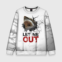 Детский свитшот Акула Let me out - пасть акулы