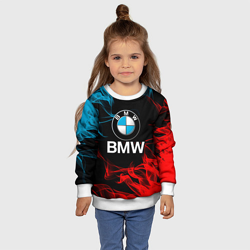Детский свитшот Bmw Огонь / 3D-Белый – фото 4