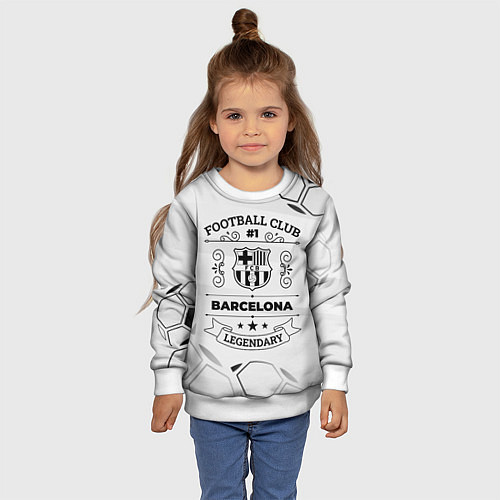 Детский свитшот Barcelona Football Club Number 1 Legendary / 3D-Белый – фото 4