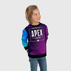 Свитшот детский Apex Legends Gaming Champion: рамка с лого и джойс, цвет: 3D-черный — фото 2