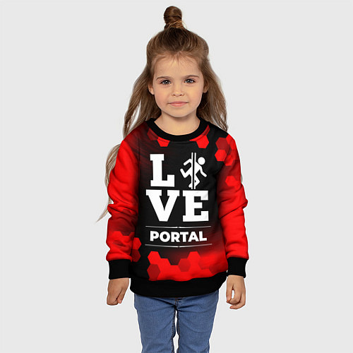 Детский свитшот Portal Love Классика / 3D-Черный – фото 4