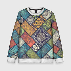 Свитшот детский Мандала орнамент, цвет: 3D-белый
