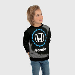 Свитшот детский Honda в стиле Top Gear со следами шин на фоне, цвет: 3D-черный — фото 2