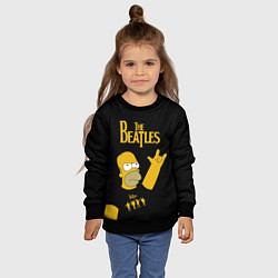 Свитшот детский The Beatles Гомер Симпсон Рокер, цвет: 3D-черный — фото 2