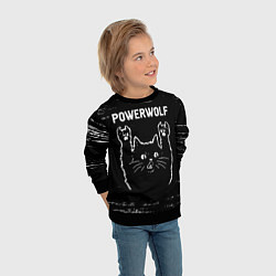 Свитшот детский Группа Powerwolf и Рок Кот, цвет: 3D-черный — фото 2