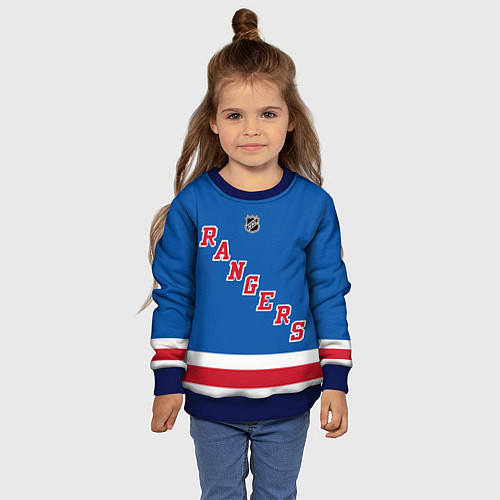 Детский свитшот Артемий Панарин Rangers / 3D-Синий – фото 4