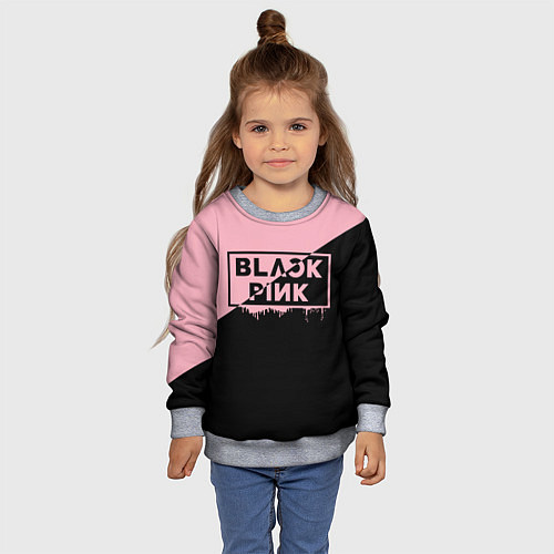 Детский свитшот BLACKPINK BIG LOGO / 3D-Меланж – фото 4